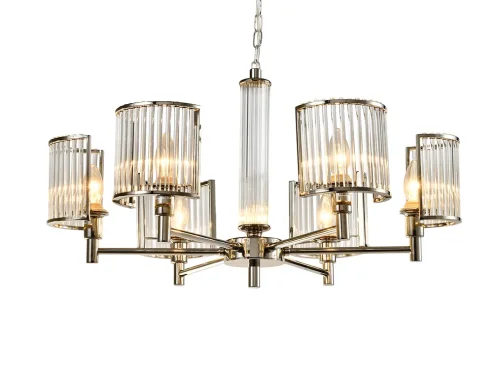 Люстра подвесная 12506/C Newport прозрачная на 6 ламп, основание никель в стиле американский современный классический  фото 2